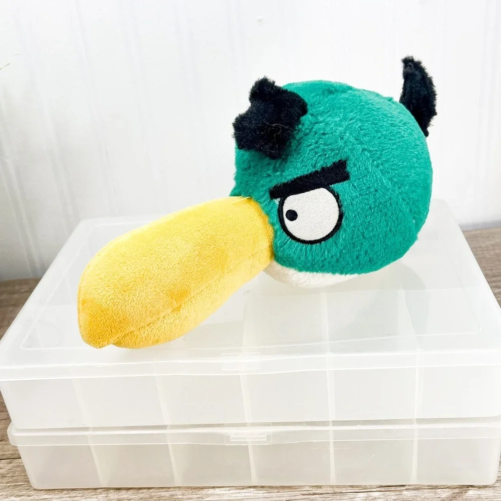 ANGRY BIRDS Hal‎ Toucan Green Bird Plush Closed Beak Commonwealth 5